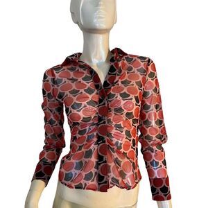 Zara Printed Tulle Blouse Top